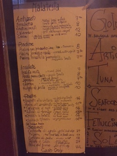 Malatesta Menu