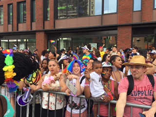 NYC Pride parade. Parade watchers 2018