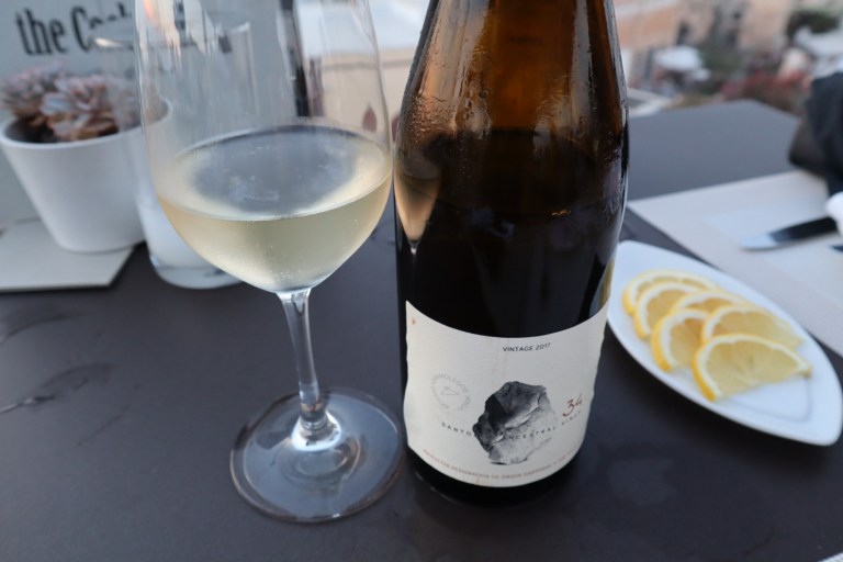 White Wine Sphinx Restaurant Oia Santorini Greece